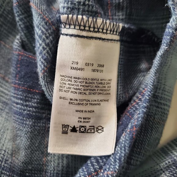 Columbia Large Men’s Long Sleeve Button-Up Flannel Blue, Orange‎ - Picture 4 of 4